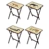 Cape craftsmen lodge postcards tv trays with stand set of 4  urban country home decor