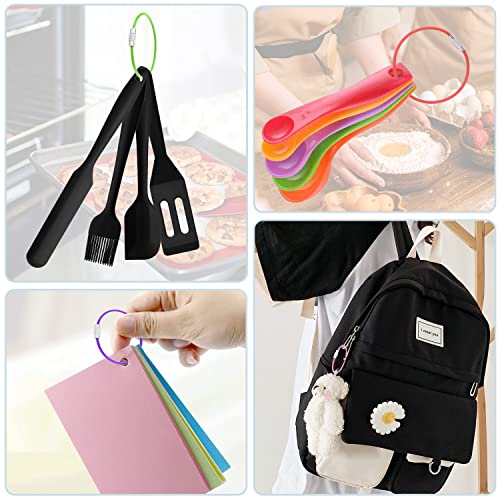 image for CooBigo 16 Pack Stainless Steel Loops 2mm Coated Wire Keychain Cable L