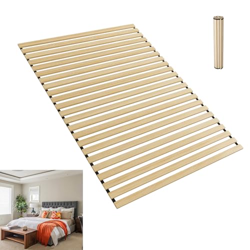 YRHome Sommier enroulable 140 x 200 cm – Sommier à lattes stable avec 23 lattes, environ 2 cm d'épaisseur, charge jusqu'à 300 kg – Flexible, peu...