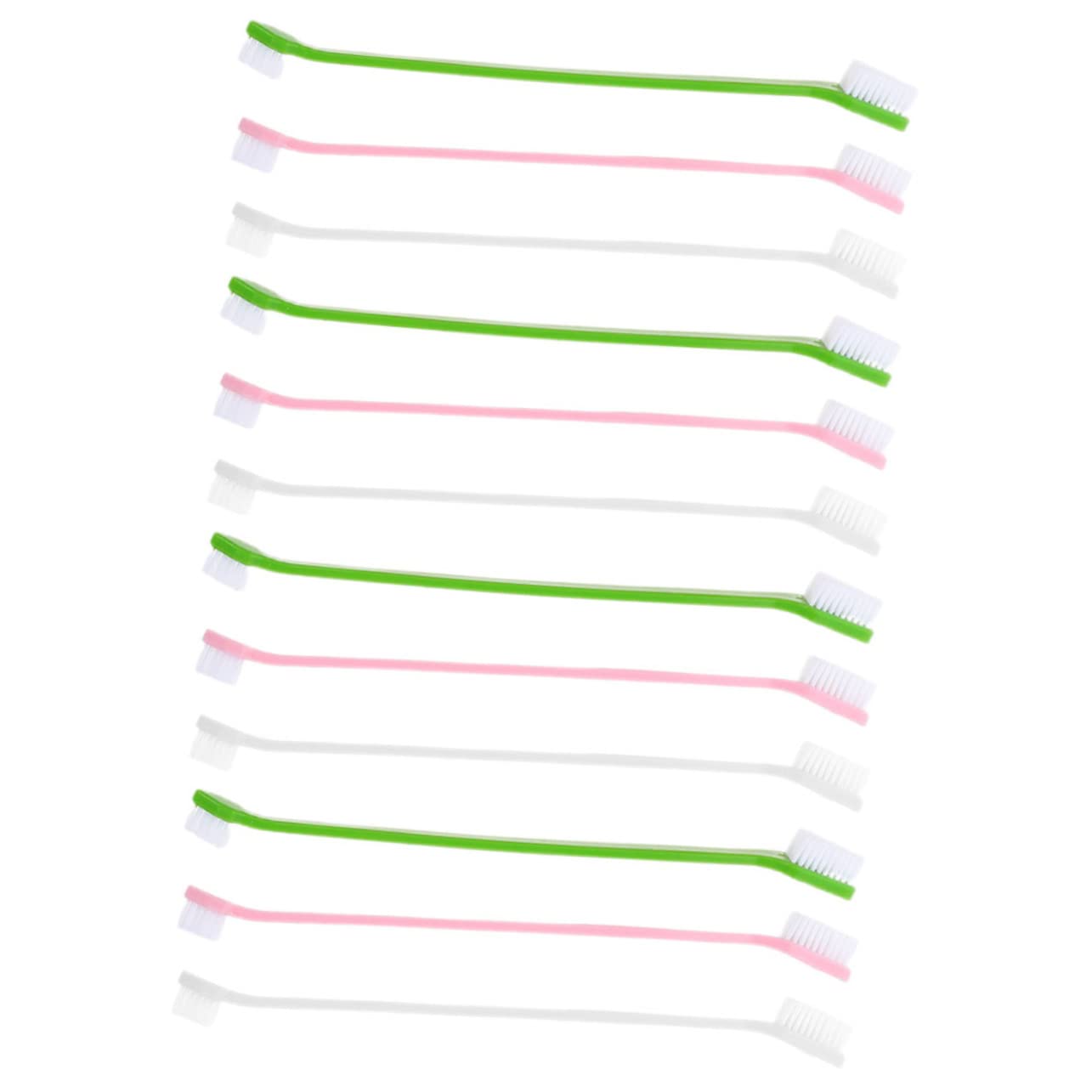 Totority Pet Toothbrush Set 12pc Dual-Ended Dog Toothbrushes Large Breed Soft Bristles Toothpaste