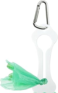 Dog Poop Bag Clip, Bone Shape Dog Litter Bag Hook, Portable Pet Carrying Supplies with Carabiner Garbage Pouch Clip for Tr...