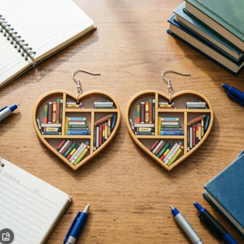 Boucles d'oreilles livre pour enseignantes en acrylique - 3