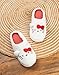 Hello Kitty White Mule Slippers | Fluffy Indoor Footwear with 3D Ears & Bow | Cartoon Character Face Design for Women | Soft Slippers for Home Merch, White, 5/6 UK