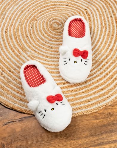 Hello Kitty Pantoufles douces pour la maison avec nœud rouge