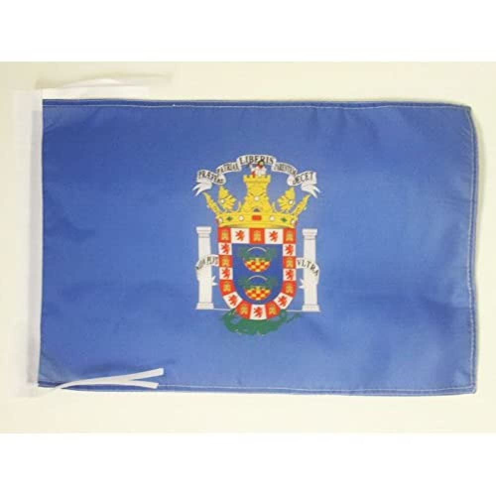 AZ FLAG, Melilla Flag, 18'' x 12'', 100% Polyester Autonomous city of Melilla, Spain Small Banner with Two Cords