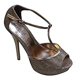 Bonnibel Ayala-2 Women's peep Toe T-Strap Platform high Heel Stiletto Glitter Sandals Champagne 9