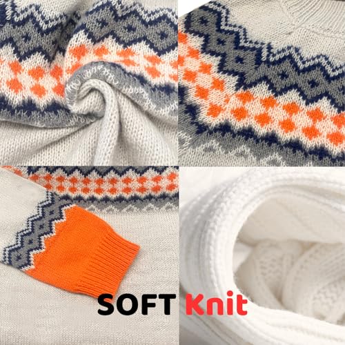 Fair Isle Sweater Women Vintage Sweater s Winter Fall Casual Loose Fair Isle Knitted Sweater Tops2