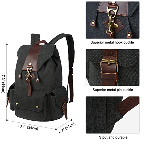 VBG VBIGER Travel Backpacks Rucksack Casual Backpack Daypack Canvas Backpack for Men Women - Thumbnail 6
