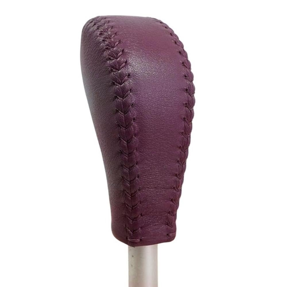 HYASDBWE Auto Shift Handle Protective Cover for Porsche Cayenne 2003-2009 Leather Gear Shift Cover Gear Position Cover Gear Shifter Parts(Purple)