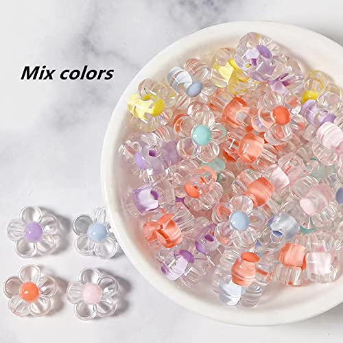 200Pcs 12Mm Flower Acrylic Beads Mix Candy Colors Flower Beads Plastic Pastel Beads Flower Shape Transparent Beads For Diy Crafts Braids Bracelet Earring Jewelry Making #TOP3