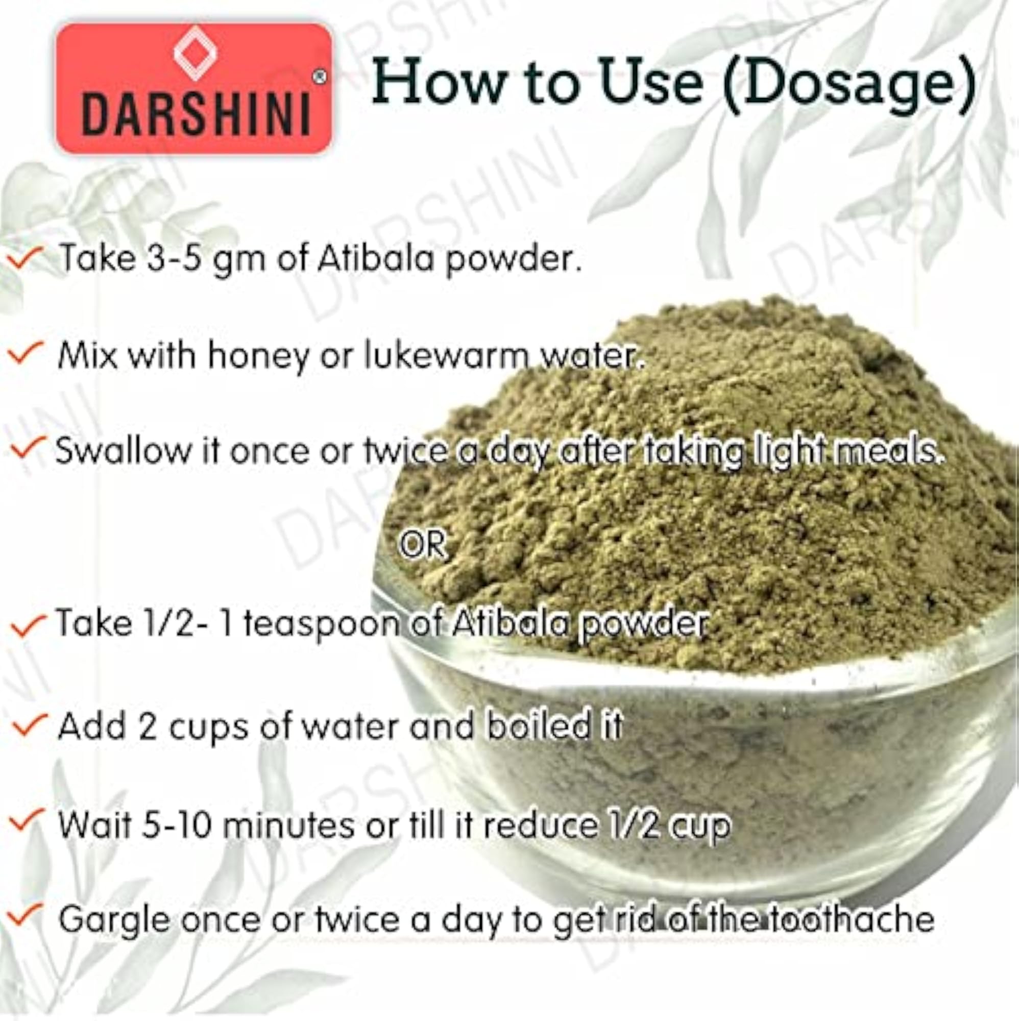 Darshini Atibala Leaf Powder 200 Grams