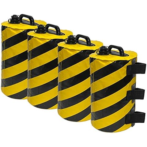 Anavim Canopy Water Weights Bag, Leg Weights for Pop up Canopy 4pcs-Pack Black Yellow Stripes Cover