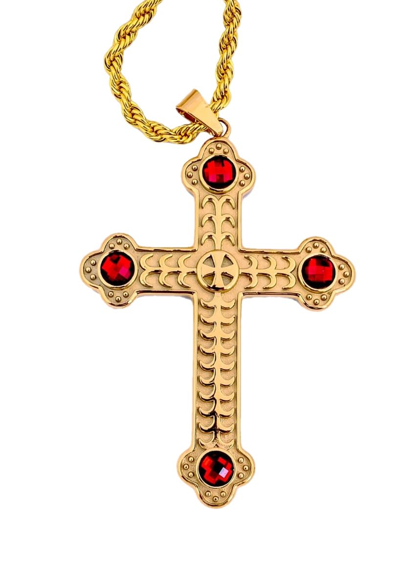 Pectoral Cross With Chain SBATS005 SBATS005 (Gold Red)