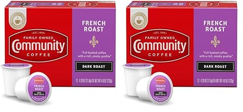 Community Coffee French Roast 12 cápsulas de café, tostado extra oscuro, compatible con cafeteras Keurig 2.0 K-Cup, 12 unidades (paquete de 2)