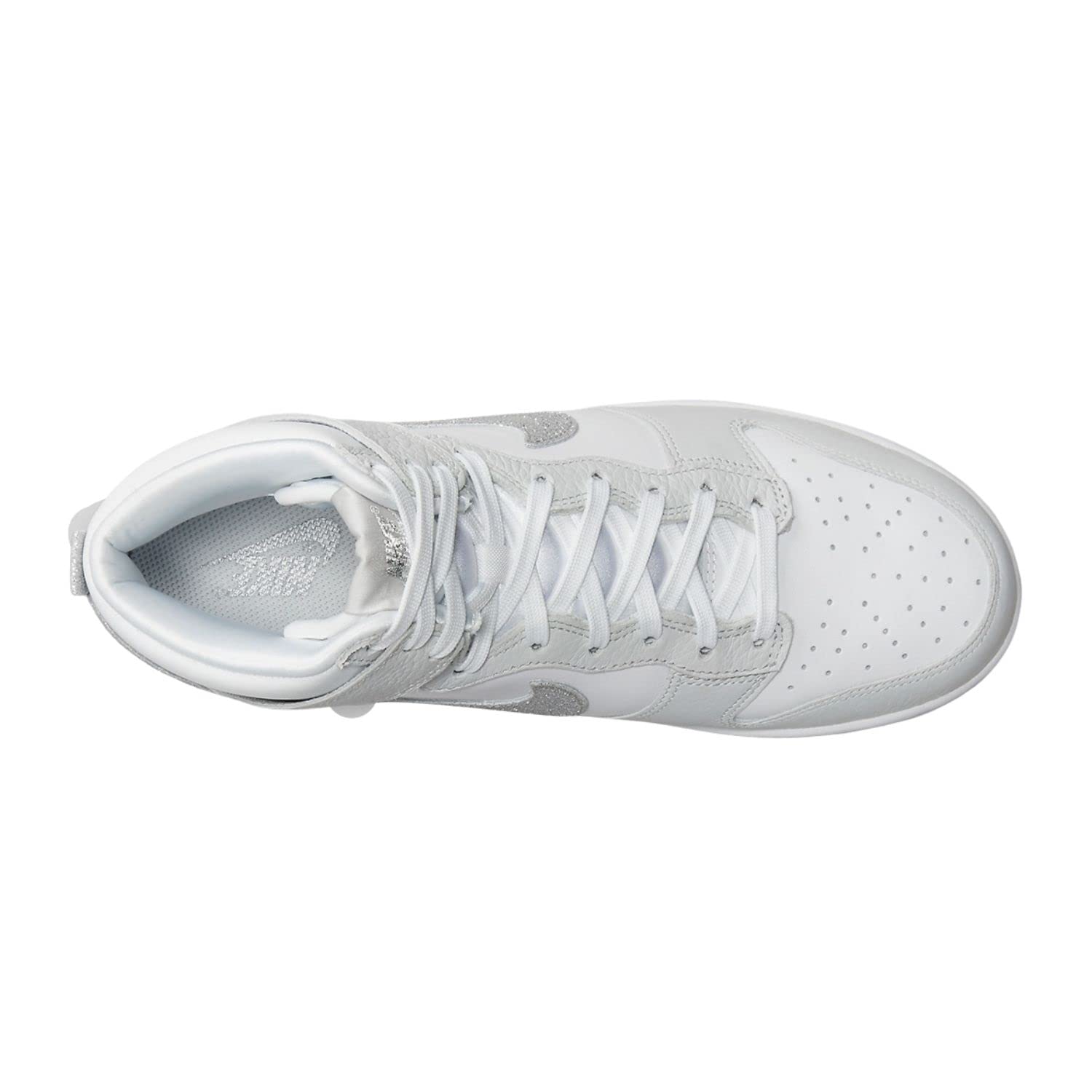 Nike Zapatillas altas para mujer, color blanco y plateado, 36.5 EU