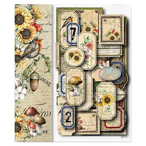 Suprimentos Vintage Scrapbooking - 51 folhas de papel para scrapbook,Suprimentos de papel para scrap