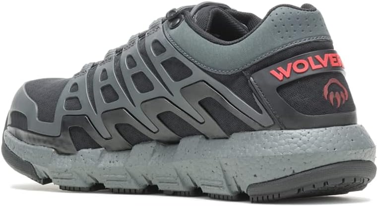 Wolverine Men's REV DuraShocks LO Construction Shoe, Charcoal, 8 X-Wide