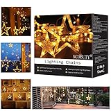 luz led para navidad ★ Tipo de producto - 2,5 M, 6 luces de estrella grandes y 6 luces de estrella pequeñas - Fiesta de Navidad, boda, jardín, dormitorio, interior al aire libre [clase energética A +++].