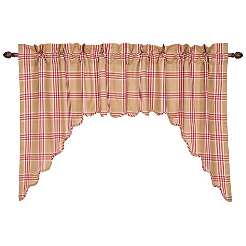 VHC-Brands-26174-Elaine-Rouge-Scalloped-Swag-Set-of-2-36x36x16 VHC Brands 26174 Elaine Rouge Scalloped Swag Set of 2 36x36x16