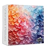 Gradient Flower Puzzles for Adults 1000 Pieces, PICKFORU Rainbow Floral Petal Puzzle, Colorful Spring Nature Art Theme as Home Wall Art
