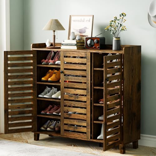 VINGLI Large Shoe Cabinet with 3 Doors 6-Tier Ultra Wide Shoe Cab...
