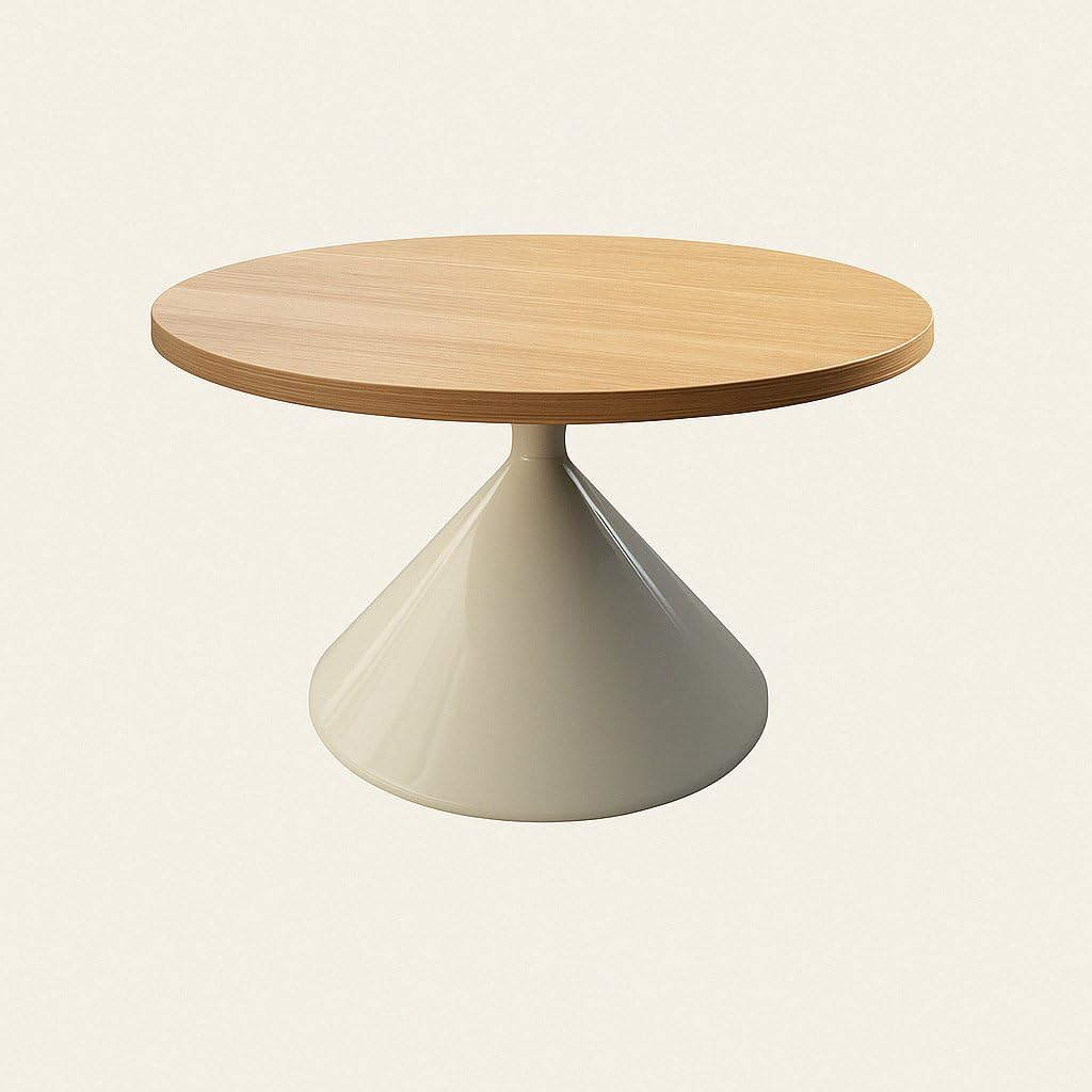 Couchtisch Set 2 Stück – Rund, Skandinavisches Design – Helles Holz & Weiß – Beistelltisch oder Sofatisch – Modell ÁUREA
