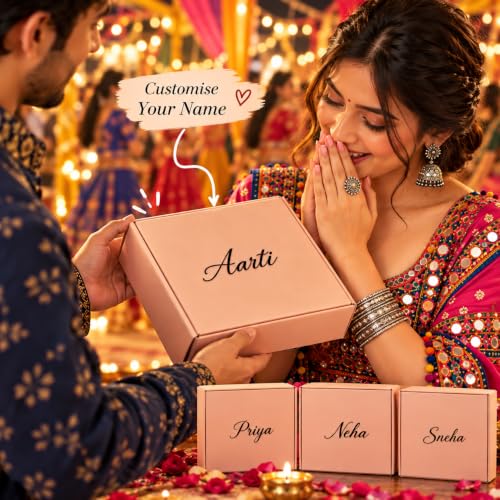 Image of Navratri Collection,7 Items | Gifting Combo for Women & Girls, Festive Jewellery Gift Set with Earrings, Bangles & Necklace, Traditional Indian Ethnic Accessories, Navratri Gift Hamper for Wife, Sister, Mother & Friends