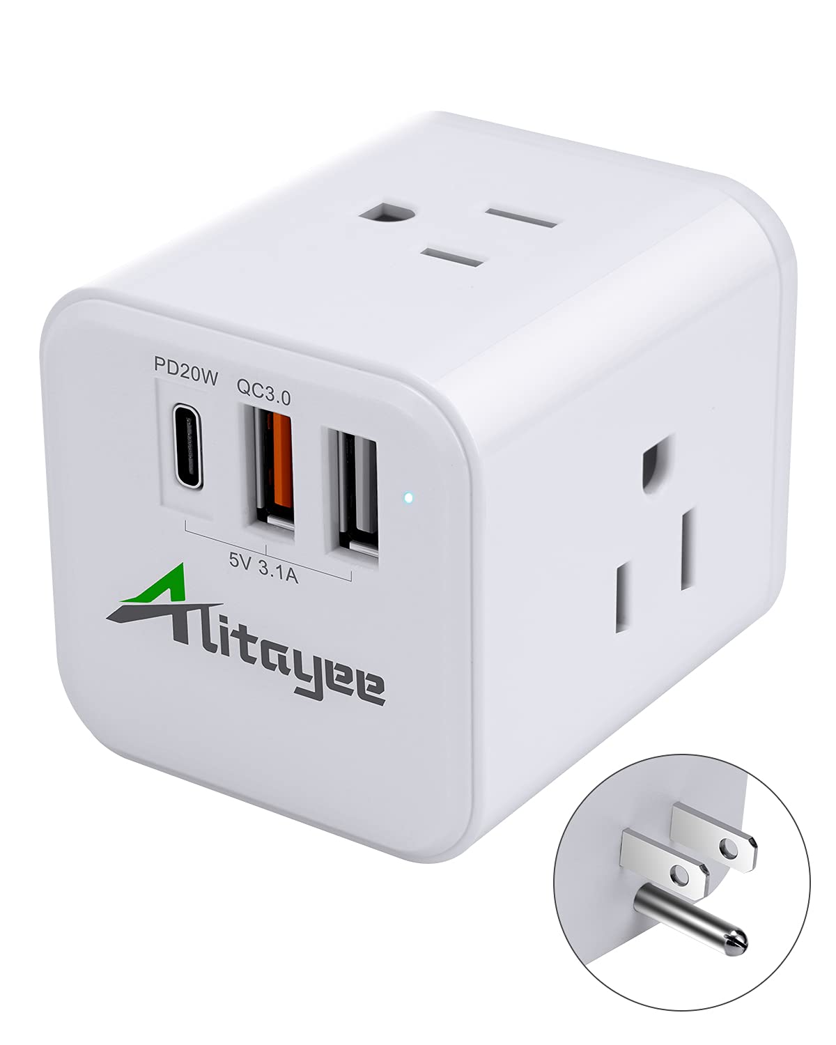 Buy Multi Plug Outlet Extender,Wallplug Power Outlet Splitter,3USB 15A