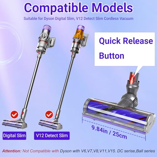 Image of V9 Replacement Head Attachment Compatible with Dyson V9 Motorbar, Digital Slim SV18, V12 Detect Slim Cordless Vacuum Cleaners, V9 Upgrade Anti-Tangle Vacuum Head
