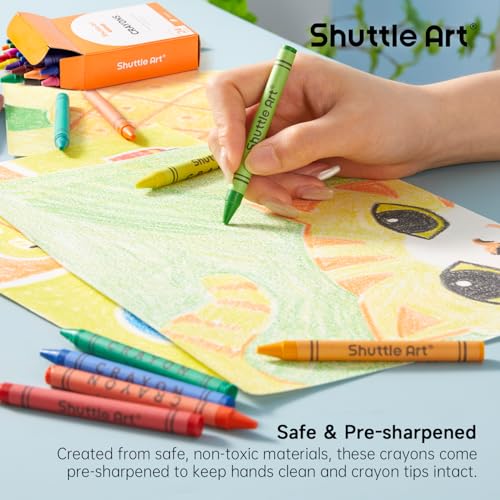 Image of Shuttle Art Crayons Bulk Set - 40 Boxes of 24 Assorted Colors, 960 Count Durable & Non-Toxic Teacher-Quality Crayons, School Supplies bulk For Family Class Party Favors