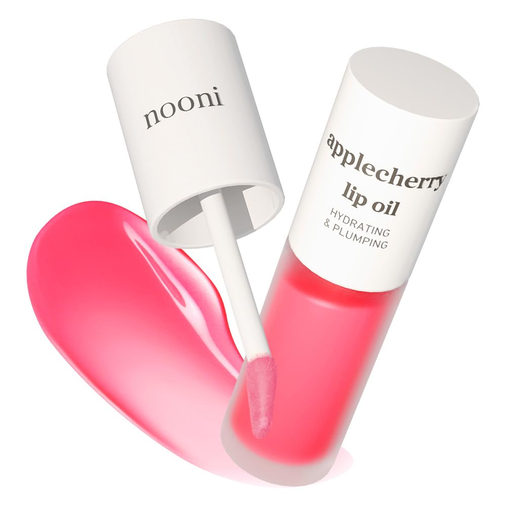 NOONI Korean Lip Oil - Applecherry | Lip Stain, Gift, Long-Lasting, Moisturizing, Plumping, Revitalizing for Dry Lips, Waterproof, No Peel Off, Korean Lip Tint, Red Tinted Lips, 0.12 Fl Oz