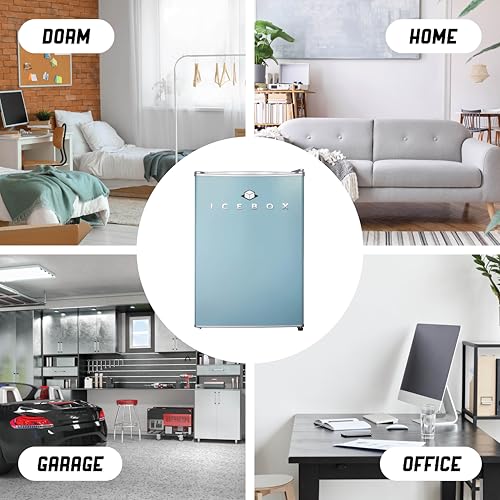 ICEBOX 2.5 Cu. Ft. Compact Refrigerator, ENERGY STAR Certified Small Refrigerator, Single Door Mini Fridge with Chiller Compartment, R600a Refrigerant, IBCR25SLT, Slate Blue - Image 6