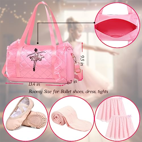 Image of Dorlubel Cute Toddler Ballet Dance Bag for little Girl Tutu Dress Bag with Key Chain
