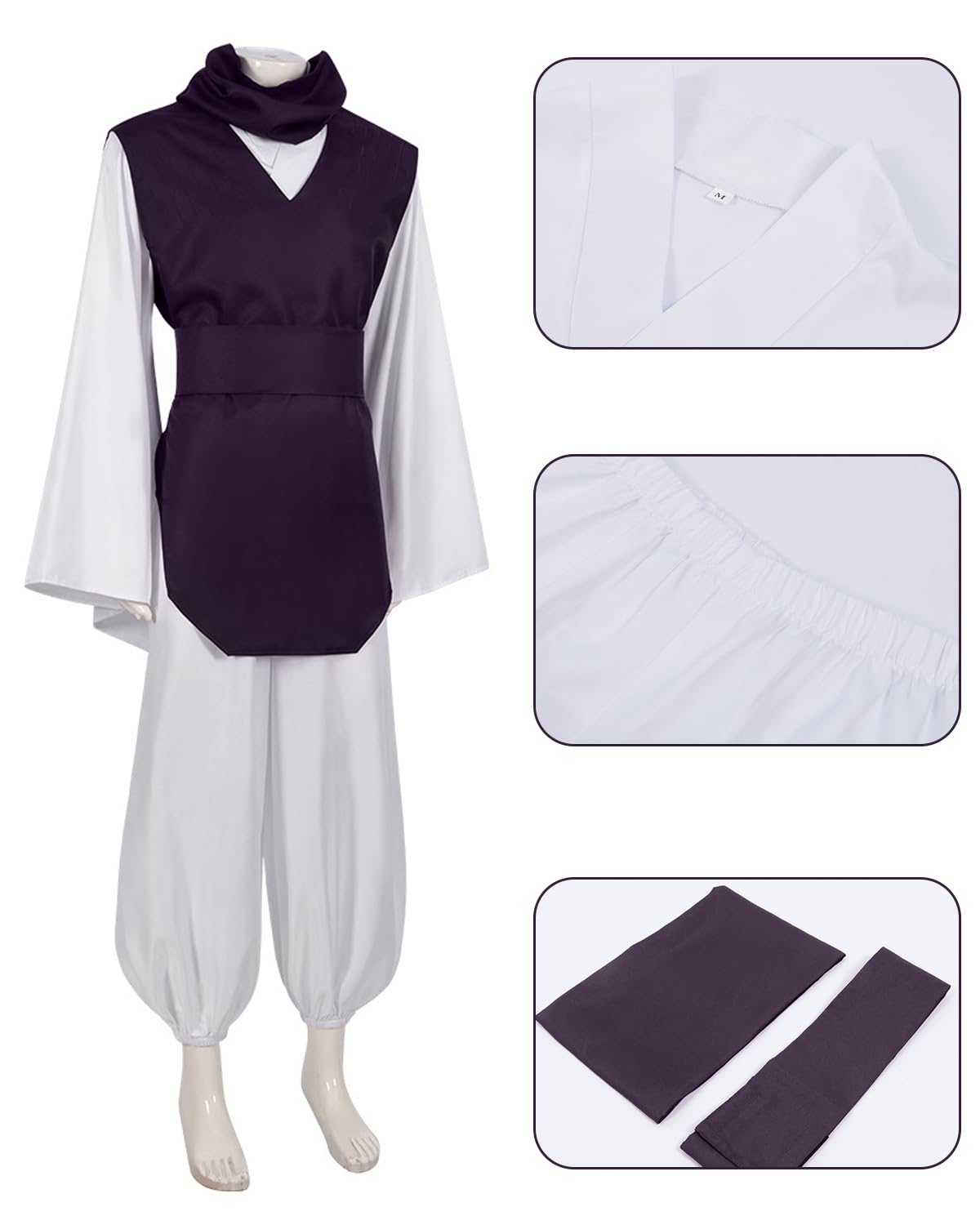 CR ROLECOS Choso Cosplay Costume Cosplay Choso Outfit Kimono Uniform Men Halloween Full Set S, Purple-choso - Image 3