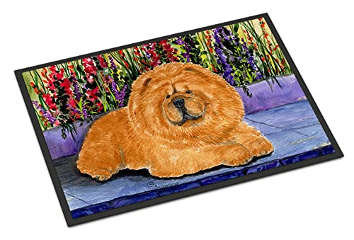 Caroline's Treasures SS8601JMAT Chow Chow Doormat 24x36 Front Door Mat Indoor Outdoor Rugs for Entryway, Non Slip Washable Low Pile, 24H X 36W