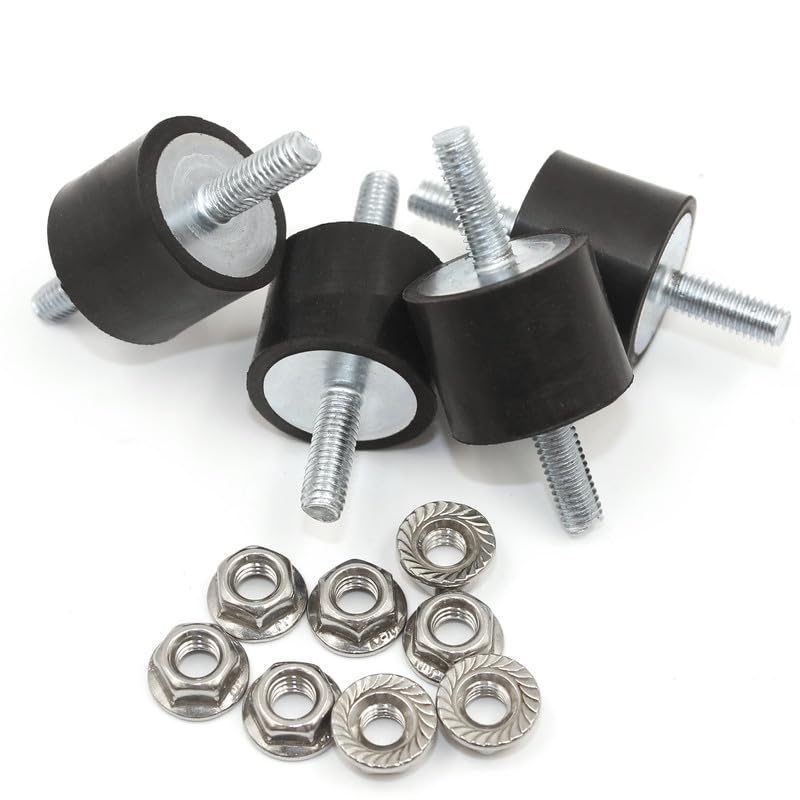 EASYEAH M6 Rubber Vibration Isolator Mounts Double Stud Shock Absorber