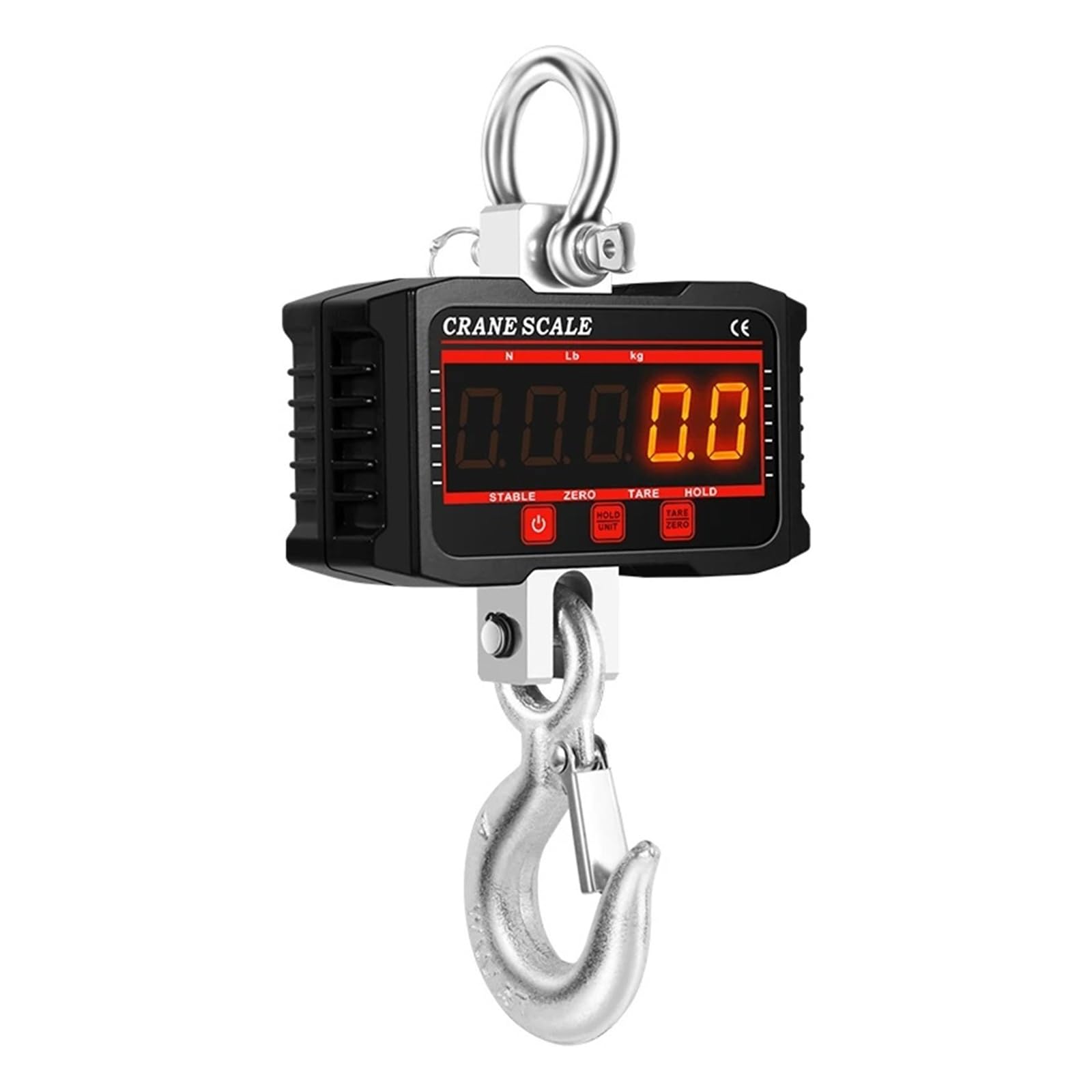 Bilancia sospesa elettronica Bilancia portatile con gancio portatile LED con telecomando Molteplici funzioni(1500kg Black)