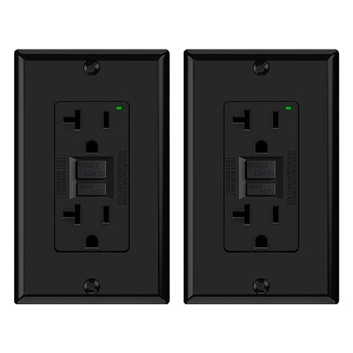 Miniatura 21 de ELEGRP Salida GFCI de 20 amperios, toma eléctrica GFI de auto-prueba con diseño estrecho, receptáculo GFCI con indicador LED, listado UL, blanco,