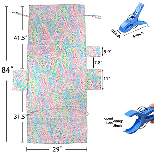 Vocool Beach Chair Towel Chaise Lounge Cover With Pockets And Clips Pool Chair Towel For Outdoor Patio Garden(Pink) #TOP1