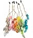 Produktbild Fodattm Haarverlängerungen, handgefertigt, bunt, Boho-Stil, Hippie-Stil, mit Feder, mit Klammer, Kamm, Haarnadel, Kopfschmuck, Bastel-Zubehör, für Damen und Mädchen, 6 Stück