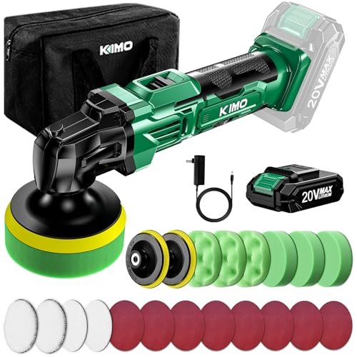 KIMO 20V Cordless Buffer Polisher Kit, 6 Speeds, 4" Buffer
