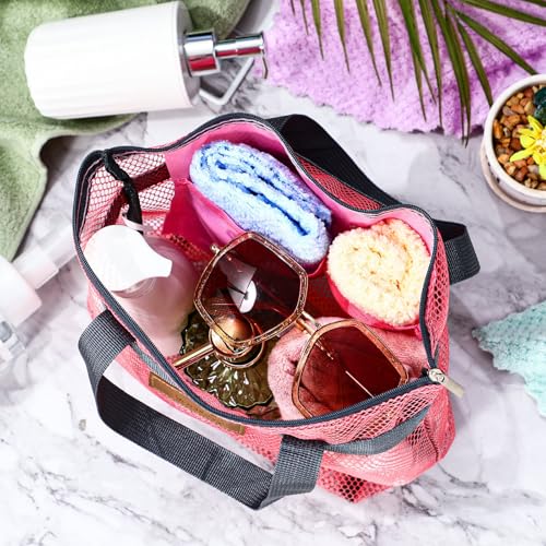 Tudomro-5-Pcs-Mesh-Shower-Caddy-Portable-Shower-Bag-Bulk-Quick-Dry-Tote-Bag-Lightweight-Hanging-Toiletry-Bath-Organizer-for-College-Dorm-Gym-Swimming-Beach-Travel-Games-Sports-Gray-Handle