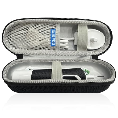 SURFOU Estuche para cepillos de Dientes eléctricos Oral B/Oral-B Pro/Phlips Sonicare, Funda de Viaje portátil de Viaje con Accesorios de Almacenamiento, Color Negro, Negro, Clásico