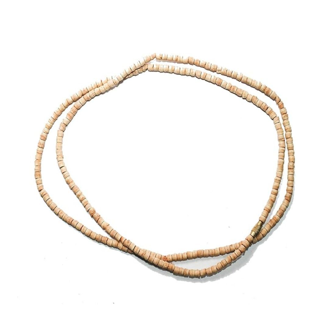 Original Small Beads Double Round Tulsi Kanthi Mala for Men and Women or 2 Pach Tulasi Mala, Two Layer Holy Basil Wooden Necklace (Pack of 1), Holy Basil Wood