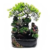 Tabletop Fountain, Zen Meditation Indoor Tree Trunk Waterfall Fountain with LED Light, Office Desktop Decoration for Home Office Bedroom Relaxation