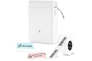 Bluetooth Thermal Label Printer, HP2-S Portable Label Maker Machine with Tape for...