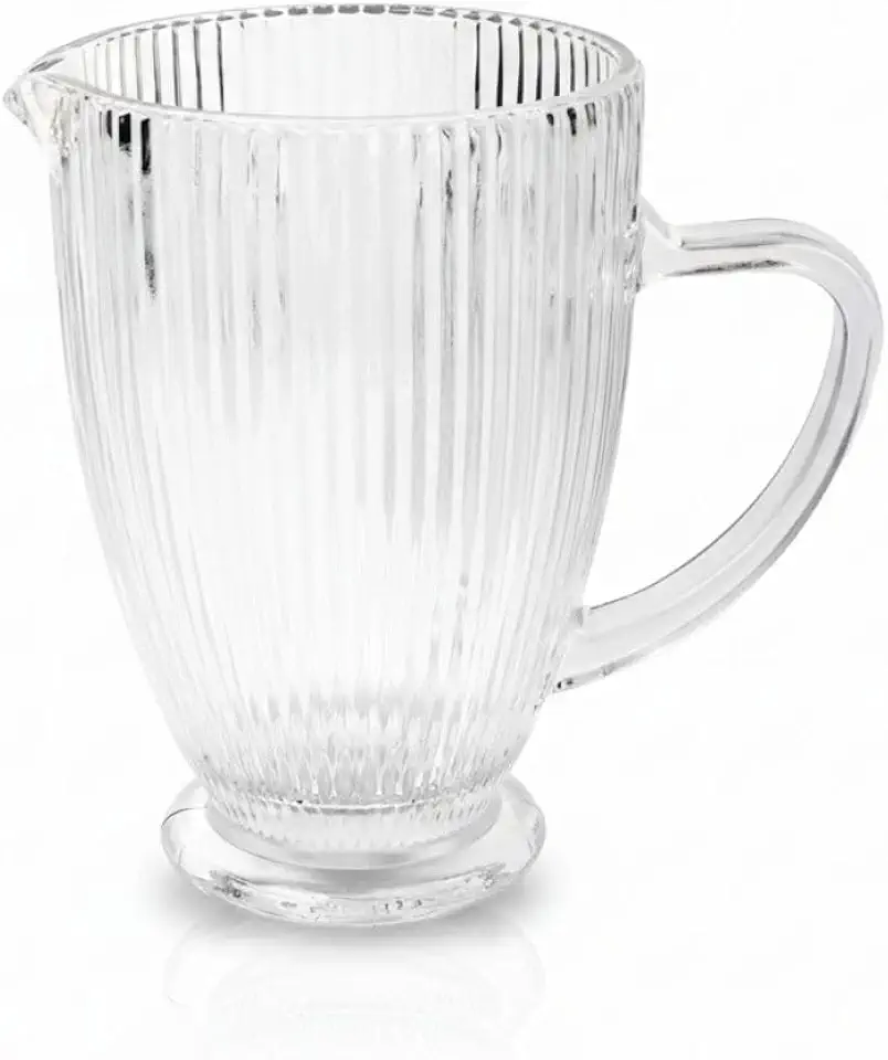 Jarra de Vidro 1,3L Design Moderno Canelado Elegante e Resistente para Água Sucos Bebidas