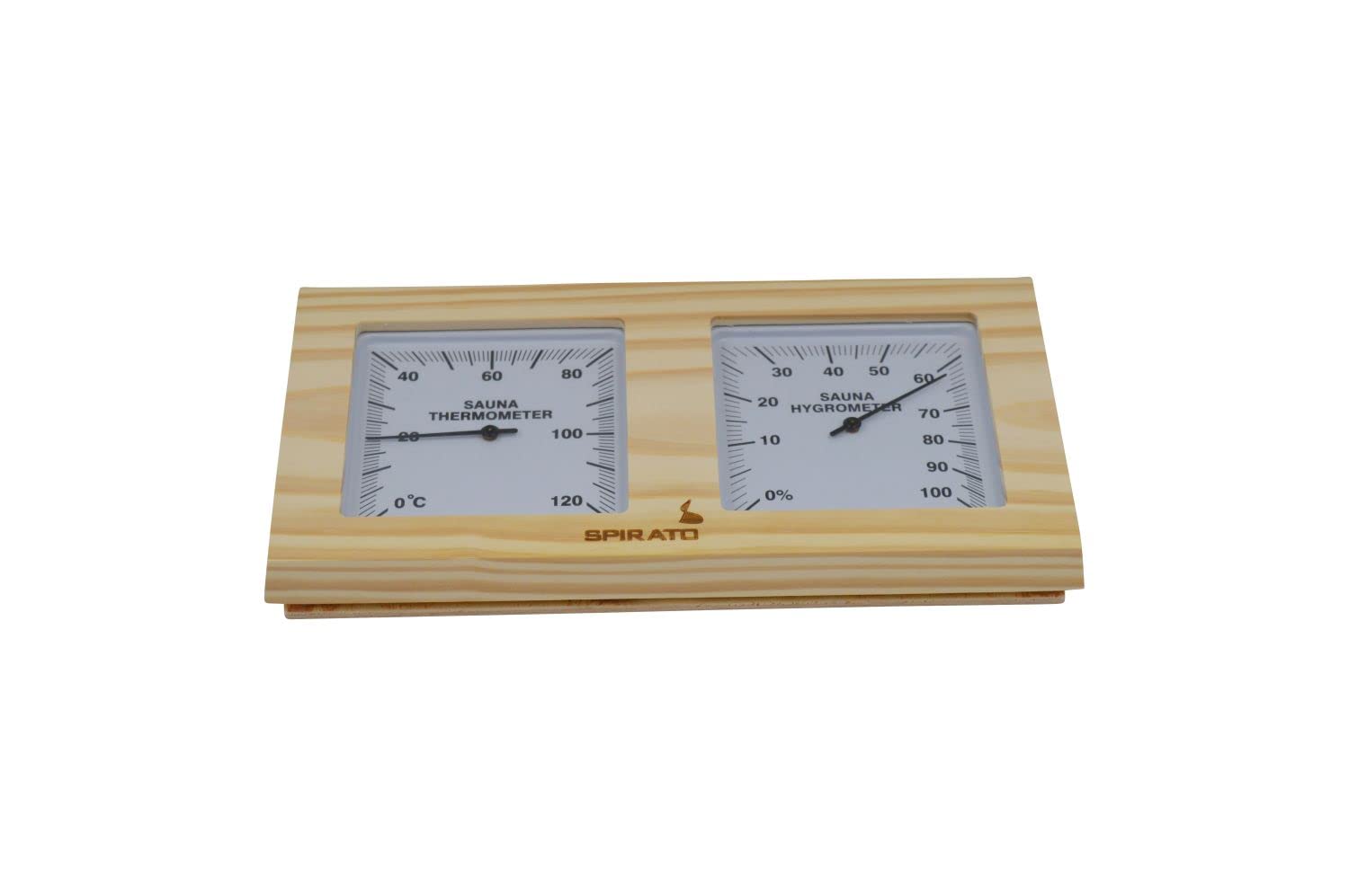 Termómetro e higrómetro para sauna en marco de madera
