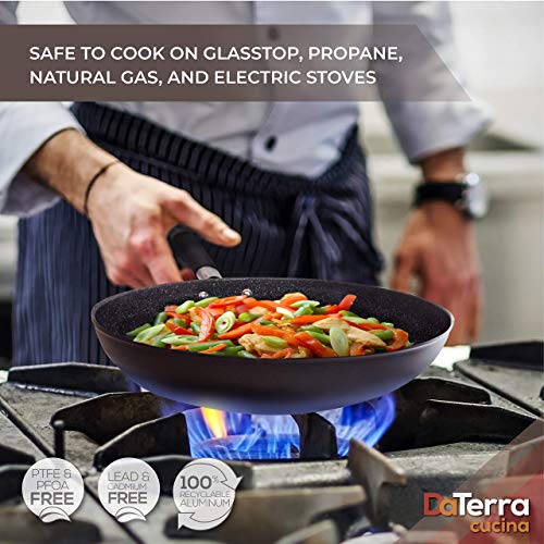 image for DaTerra Cucina 11” Nonstick Frying Pan w/Lid | Made in Italy | PTFE,