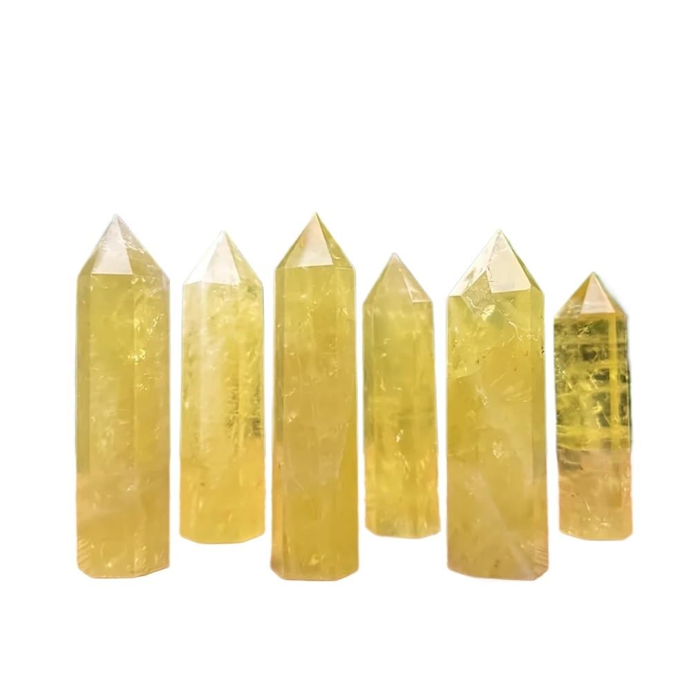 YLQUXEUV 1pc 12cm Citrine Tower Hexagonal Stone Home Decor for Office Desk